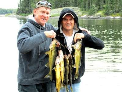Walleye on stringer